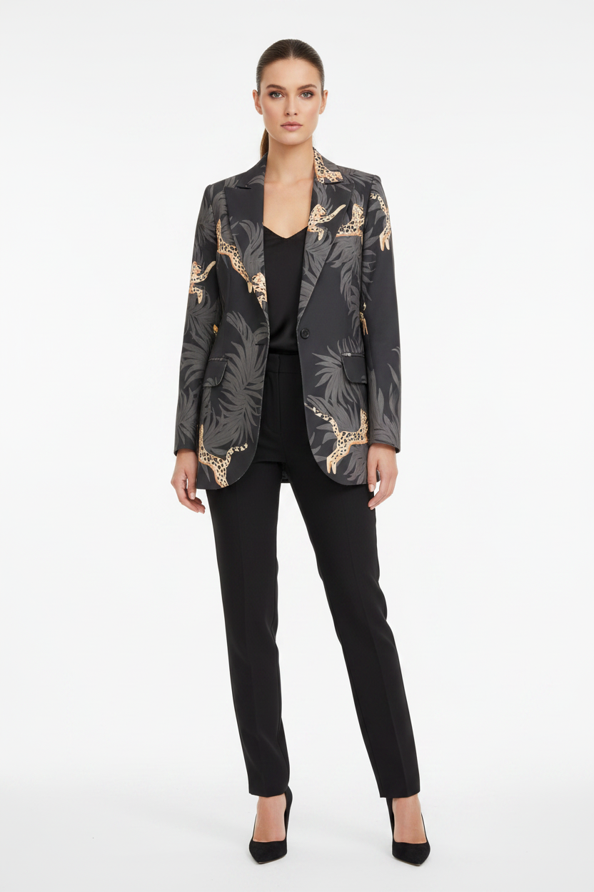 Ruti Leopard & Tropical Print Blazer- Size 6