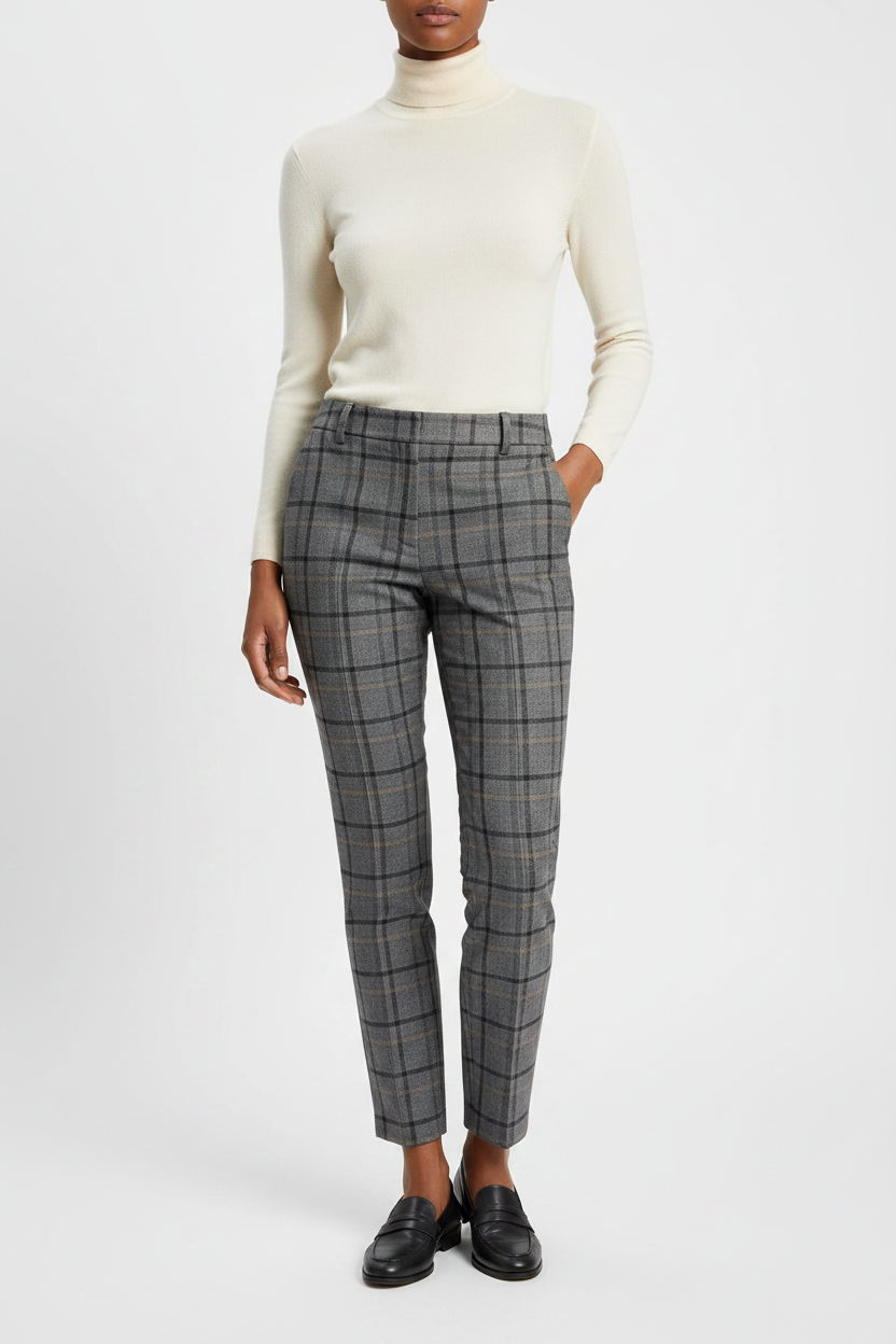 Brunello Cucinelli Plaid Trousers-Size 6