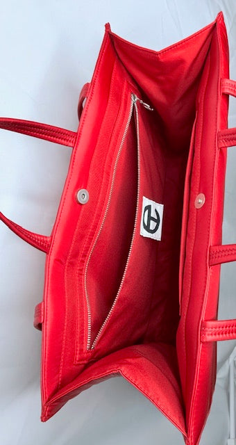 Telfar Shopping Bag — Red Satin Nylon