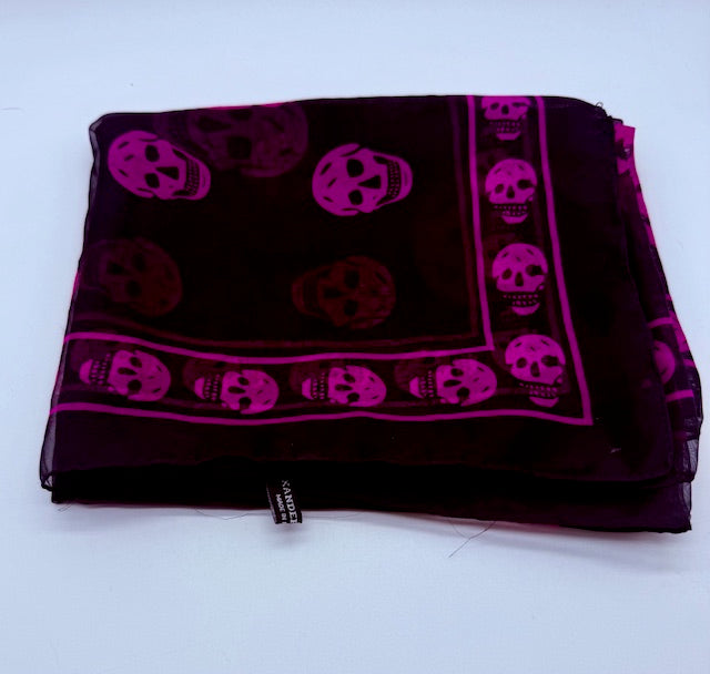 Alexander McQueen Skull Silk Chiffon Scarf