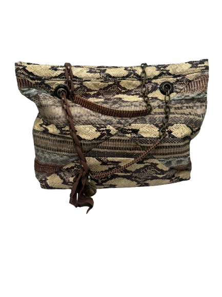 LANVIN Python-Print Chain Shoulder Tote