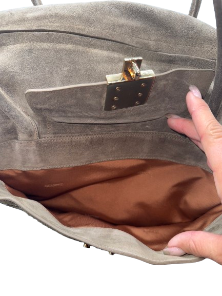 LANVIN Suede Top Handle Satchel