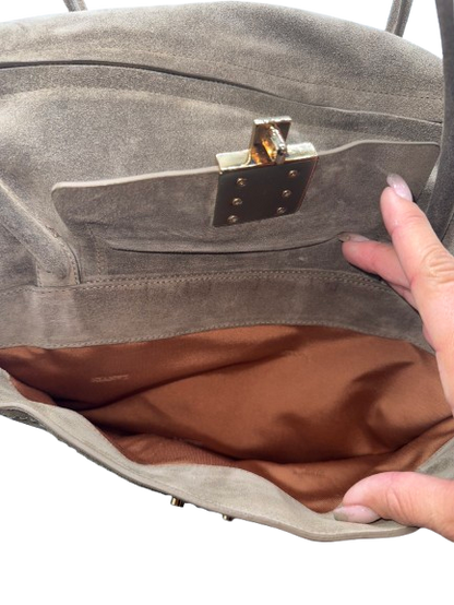 LANVIN Suede Top Handle Satchel