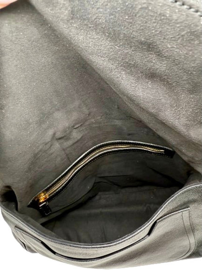 TOM FORD Classic Black Grain Leather Shoulder Bag