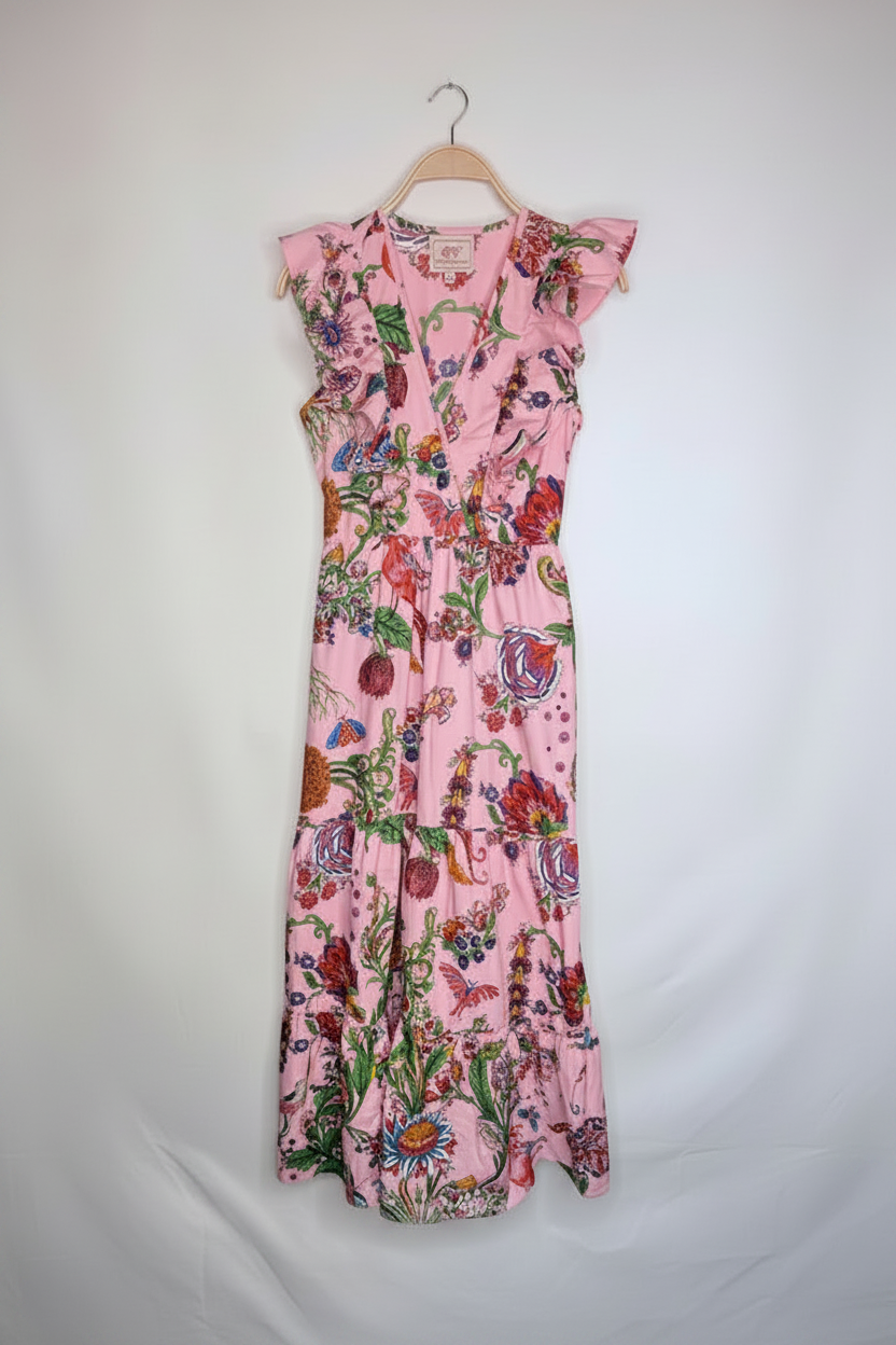 Banjanan Floral Tiered Maxi Dress – Size Small