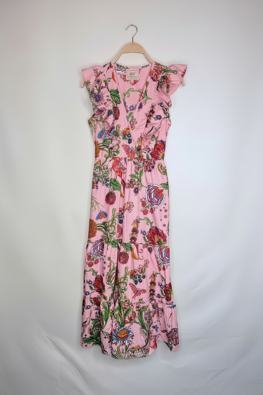 Banjanan Floral Tiered Maxi Dress – Size Small