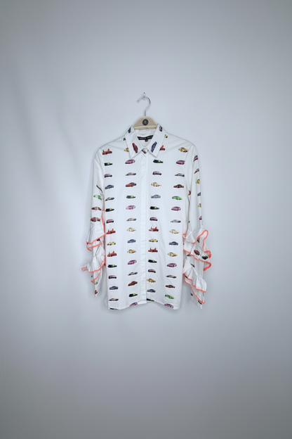 Fyodor Golan Printed Car Motif Blouse- Size 10