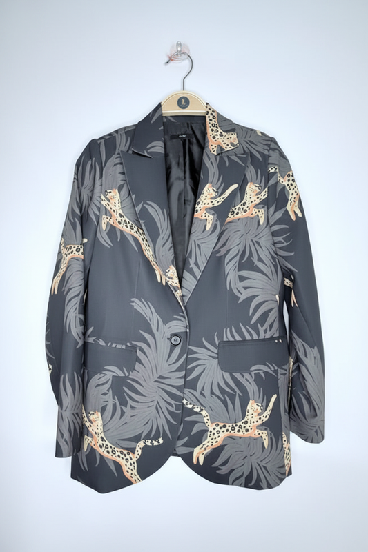 Ruti Leopard & Tropical Print Blazer- Size 6