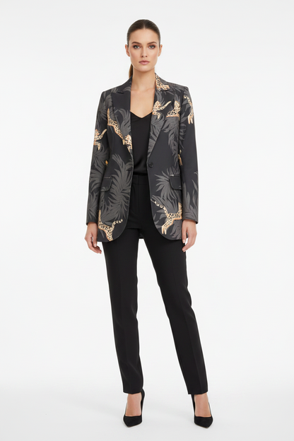 Ruti Leopard & Tropical Print Blazer- Size 6