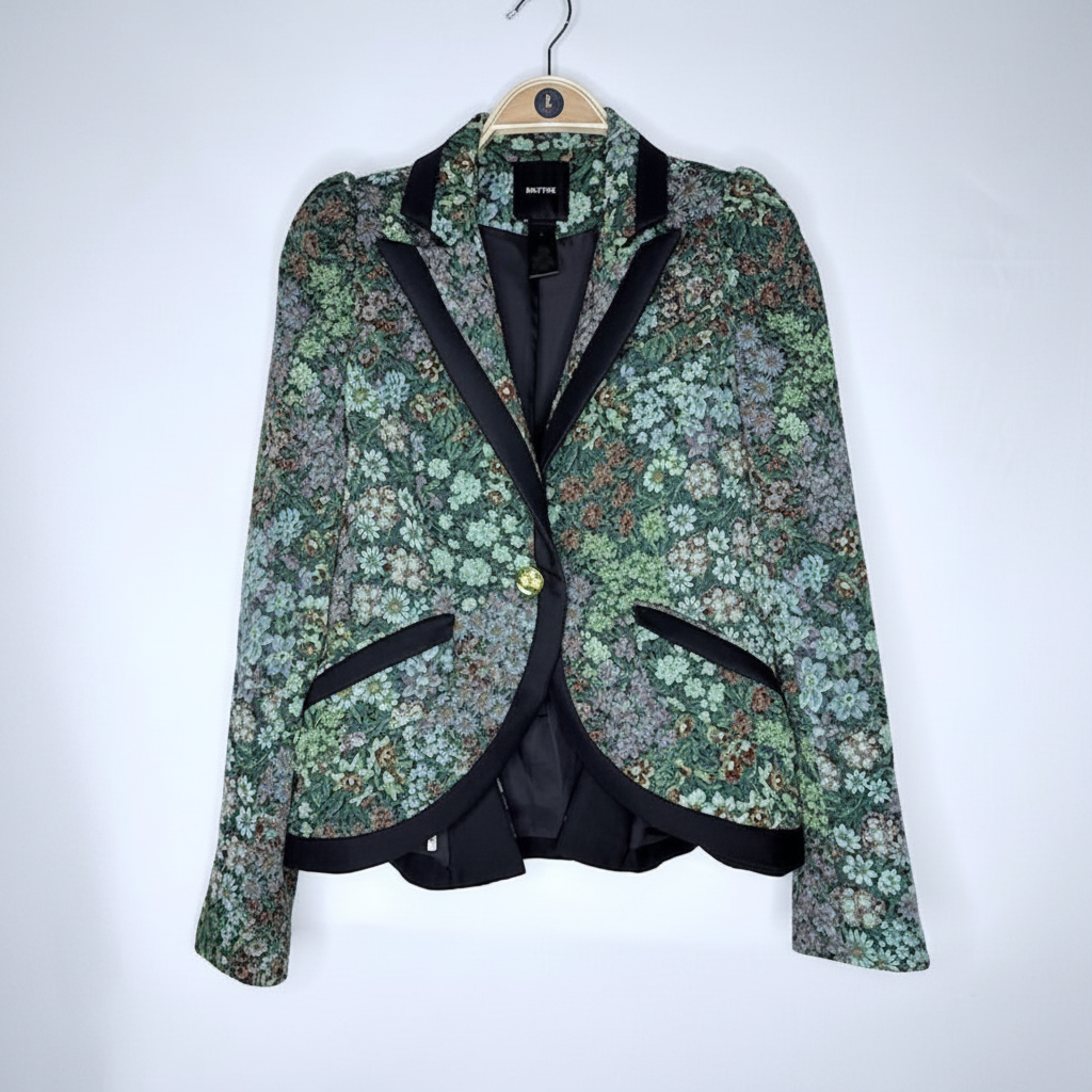 Smythe Floral Jacquard Tailored Blazer – Size 8
