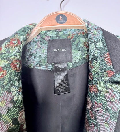 Smythe Floral Jacquard Tailored Blazer – Size 8