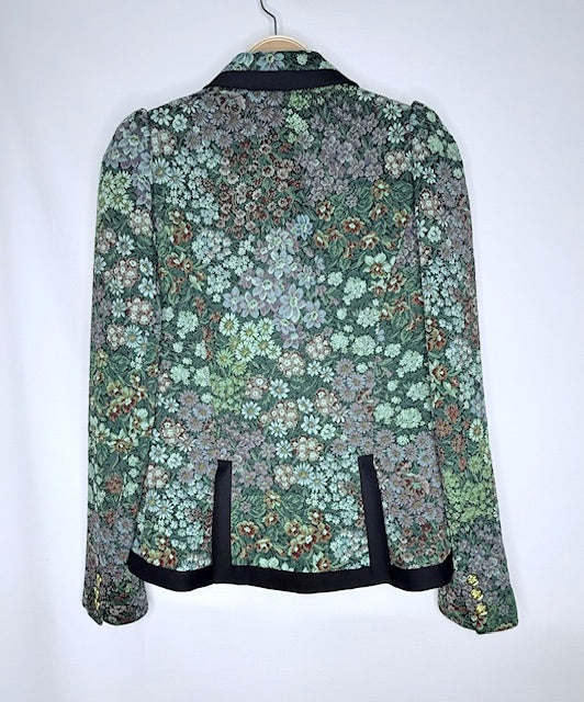 Smythe Floral Jacquard Tailored Blazer – Size 8