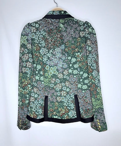 Smythe Floral Jacquard Tailored Blazer – Size 8