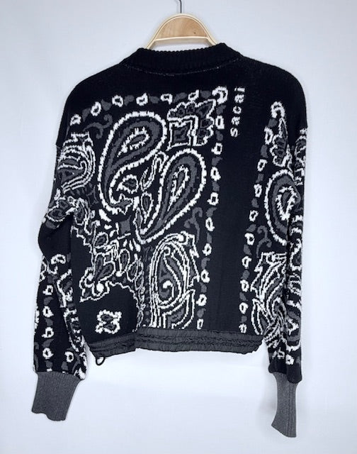 Sacai Paisley Cropped Knit Sweater Size Small