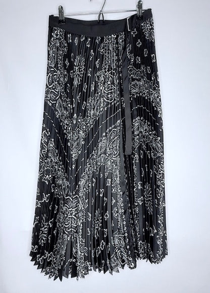Sacai Pleated Paisley Midi Skirt Size 4