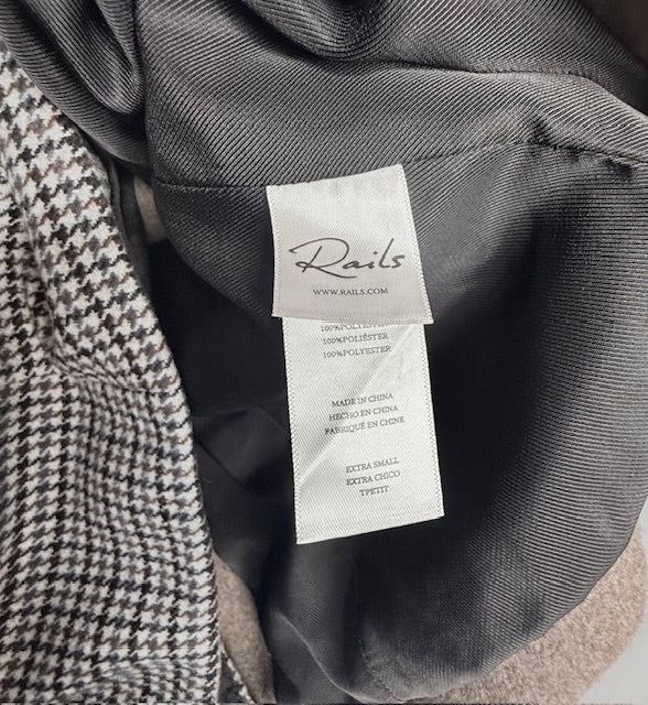Rails Mixed Fabric Houndstooth Blazer- Size XS