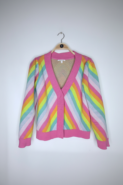 Olivia Rubin Rainbow Stripe Cardigan Size Small