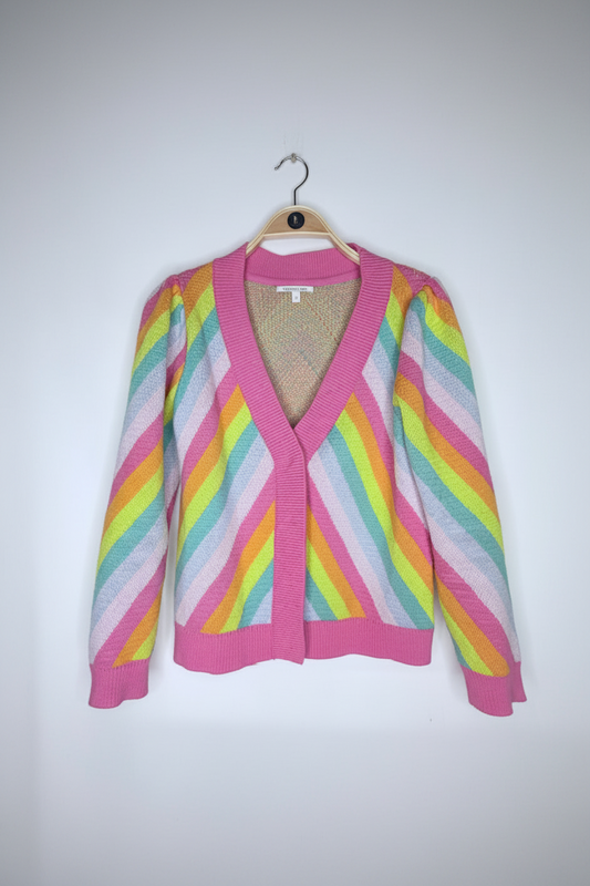 Olivia Rubin Rainbow Stripe Cardigan Size Small