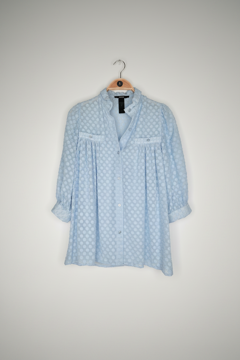 Smythe Textured Polka Dot Blouse- Size S
