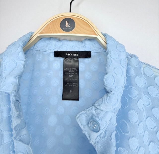 Smythe Textured Polka Dot Blouse- Size S