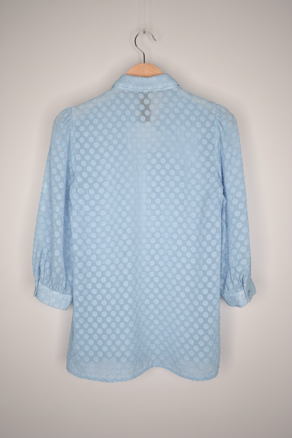Smythe Textured Polka Dot Blouse- Size S