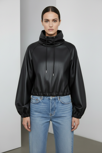 Markoo Leather Cropped Jacket Size XS