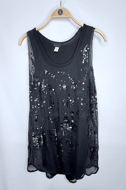 Diesel Mesh Sequin Tank- Size Small