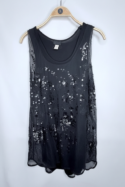 Diesel Mesh Sequin Tank- Size Small