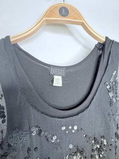 Diesel Mesh Sequin Tank- Size Small