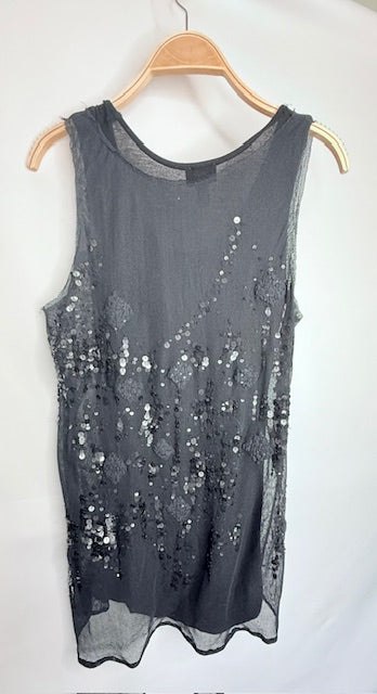 Diesel Mesh Sequin Tank- Size Small