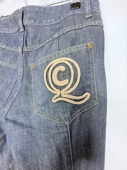 Alexander McQueen Logo Embroidered Cropped Jeans- Size 40/US 6