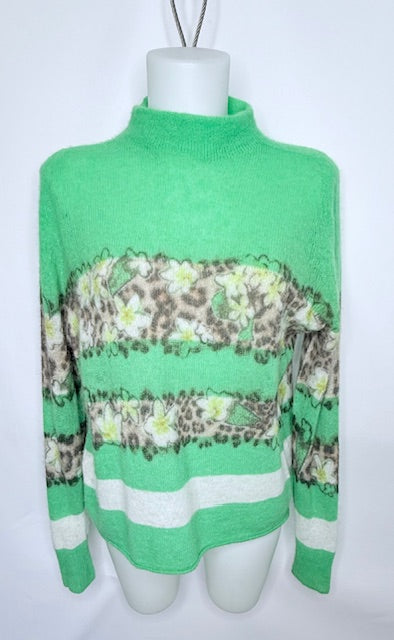 Marc Cain Green Fuzzy Knit Sweater – Size Small