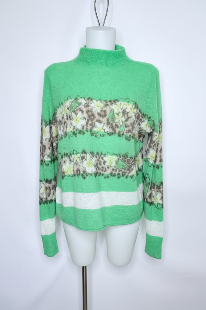Marc Cain Green Fuzzy Knit Sweater – Size Small