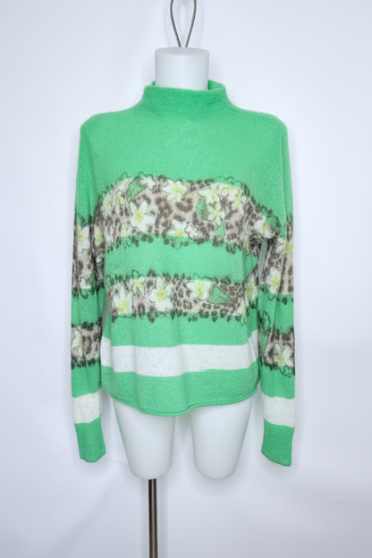 Marc Cain Green Fuzzy Knit Sweater – Size Small