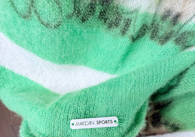 Marc Cain Green Fuzzy Knit Sweater – Size Small