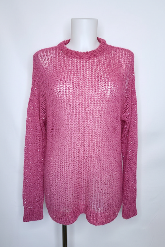 Miu Miu Open-Knit Pink Sweater – Size S