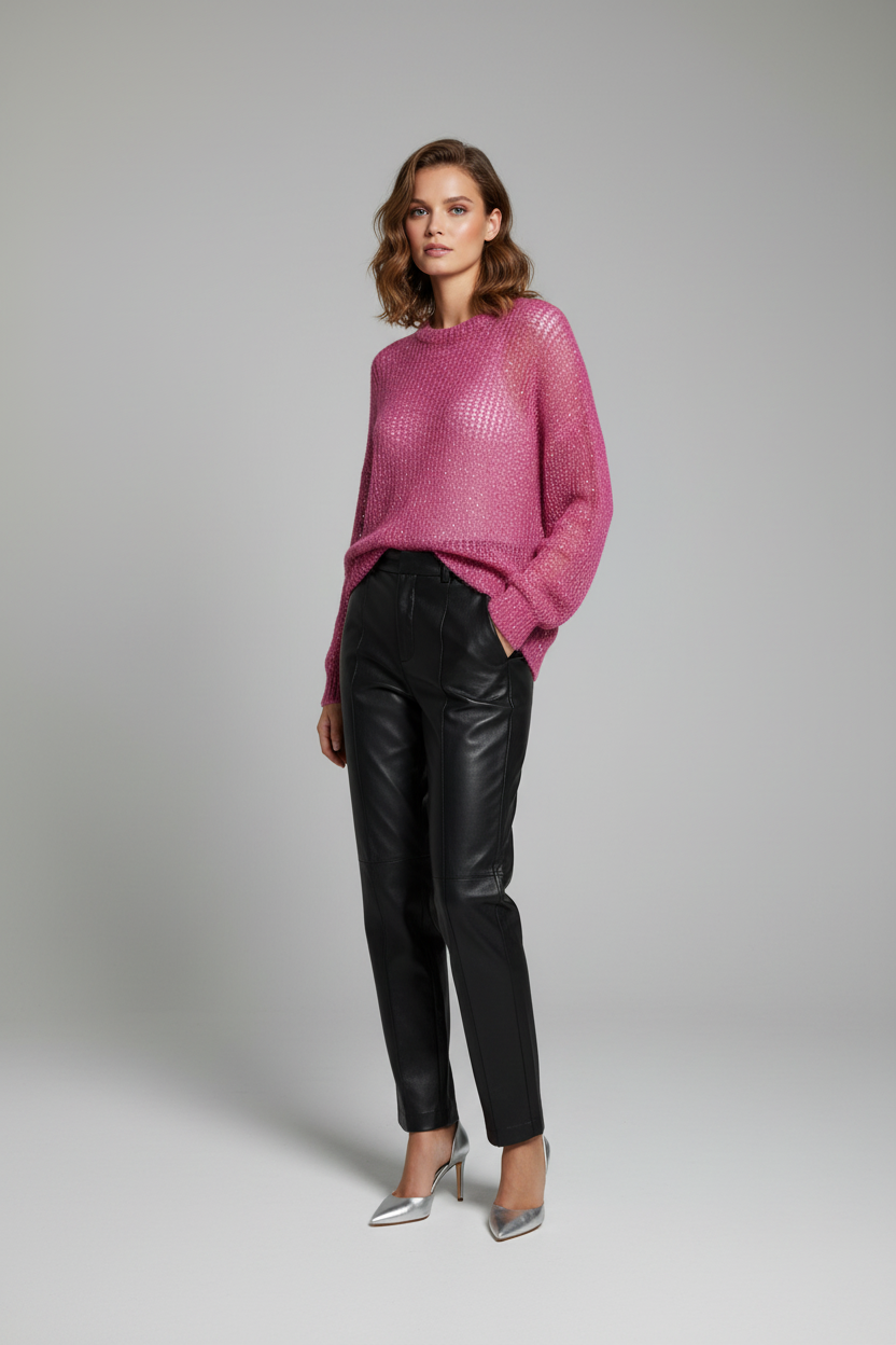 Miu Miu Open-Knit Pink Sweater – Size S