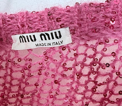 Miu Miu Open-Knit Pink Sweater – Size S
