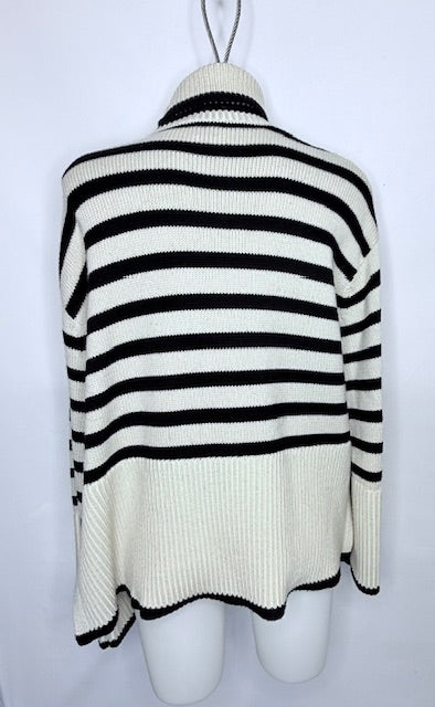 Toteme Black & White Stripe Turtleneck Sweater- Size Small