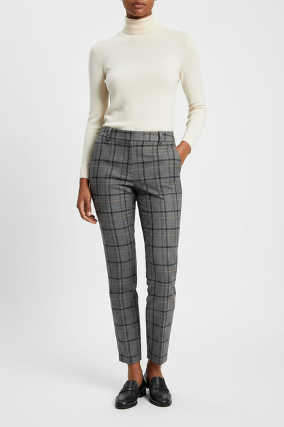 Brunello Cucinelli Plaid Trousers-Size 6