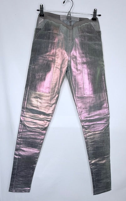 Rick Owens Iridescent Metallic Stretch Pants Size Small
