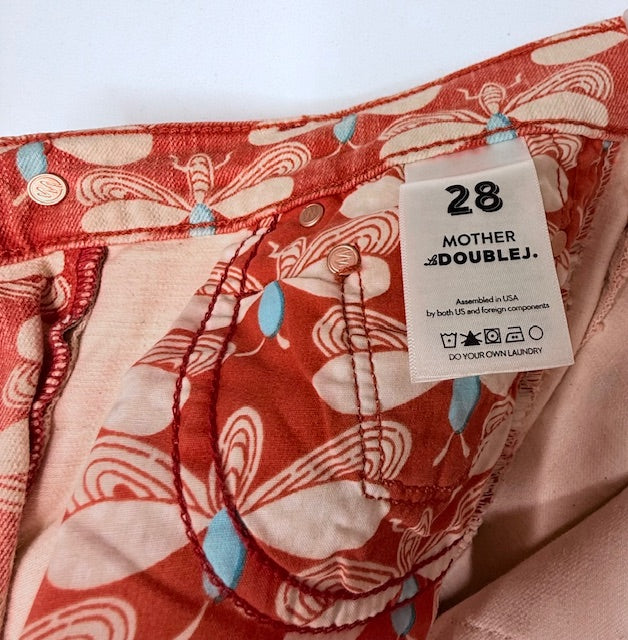 Mother “The Double J” Printed Denim Pants Size 28