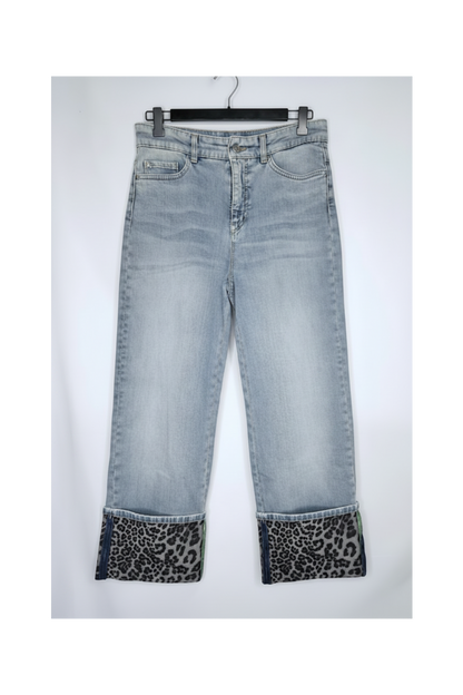 Marc Cain Denim with Leopard Print Cuff Size 27