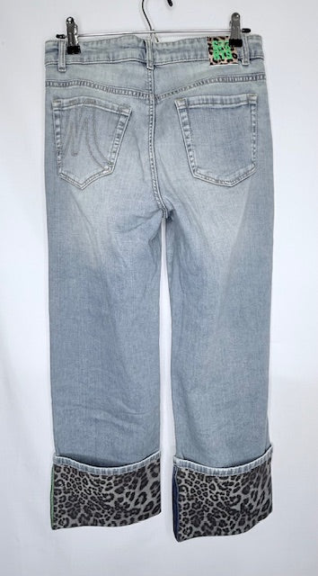 Marc Cain Denim with Leopard Print Cuff Size 27