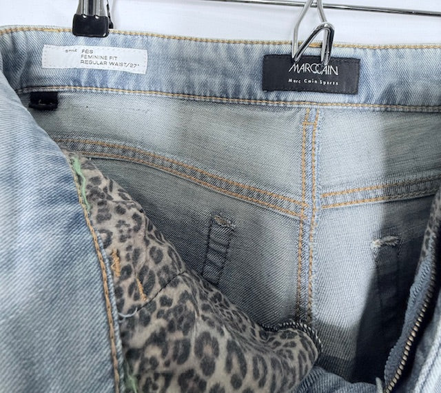 Marc Cain Denim with Leopard Print Cuff Size 27