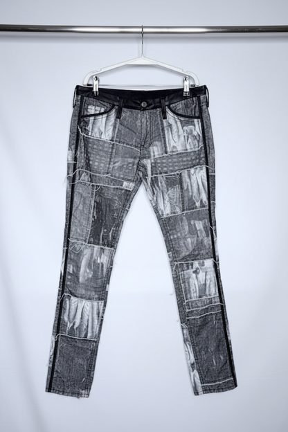Isabel Marant Patchwork Distressed Denim Jeans- Size FR 2/ 26-27 USA