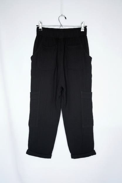 Shannon Passero Black Cropped Cargo Pants- Size XS