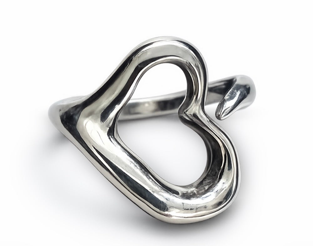 Tiffany Elsa Peretti open heart ring size 5