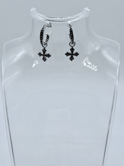 Thomas Sabo Sterling Silver Textured Hoop Earrings with Removable Cross Charms