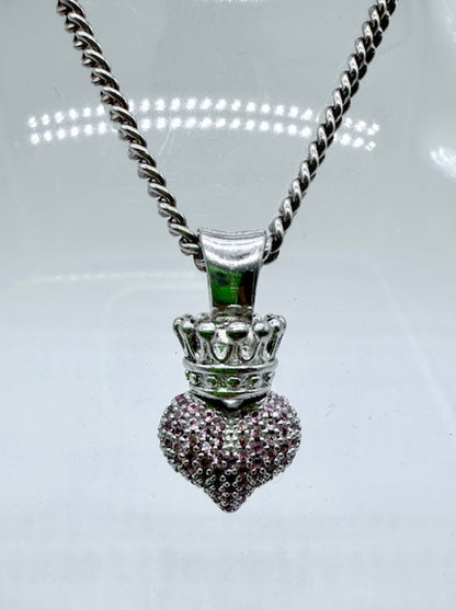 King Baby Studio Sterling Silver Crowned Heart Pendant Necklace